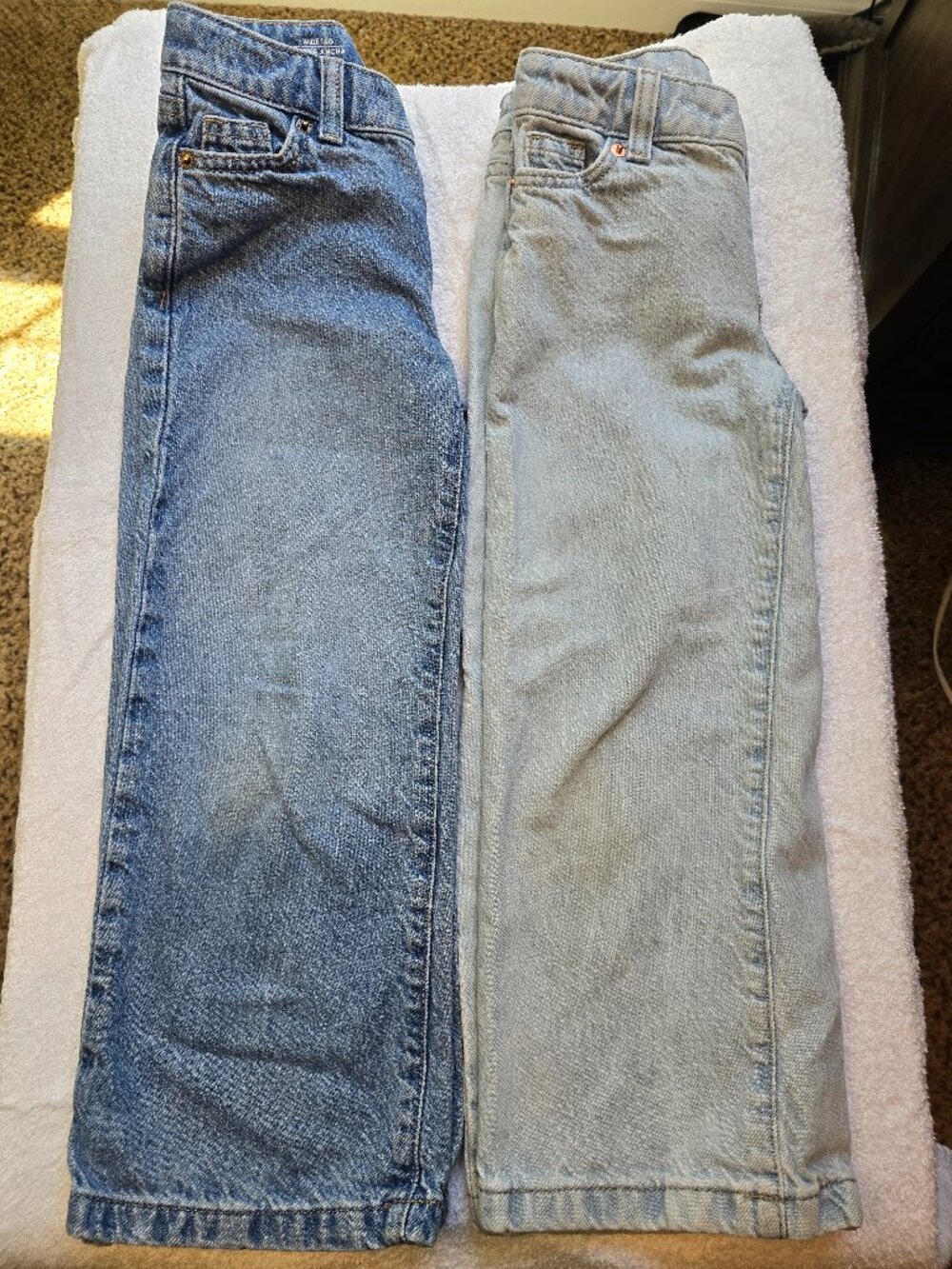 Cat & Jack Girl's Wide Leg Jeans Light & Medium Wash - 2 Pairs
